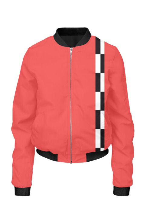 Stripped - All Over Print Cropped Bomber Jacket For Women