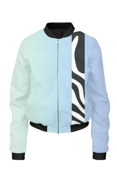 Stripped - All Over Print Cropped Bomber Jacket For Women