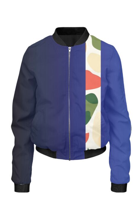 Stripped - All Over Print Cropped Bomber Jacket For Women