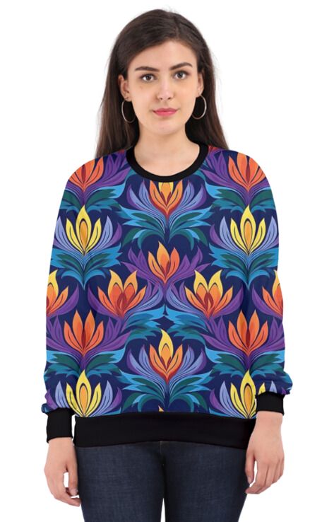 Floral - All Over Print Sweatshirt For Women Sweatshirt For College