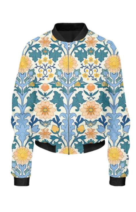 Ethnic - All Over Print Cropped Bomber Jacket For Women