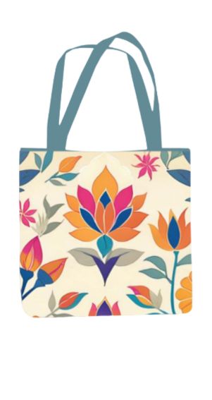 Ethnic - All Over Print Canvas Tote Bag With Zipper 15 x 17 inches