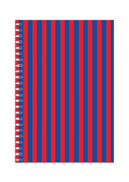 Red and Blue - Spiral Notepad A5 Unruled Notebook 120 Pages