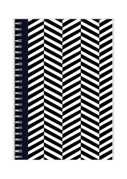 B&W - Spiral Notepad A5 Unruled Notebook 120 Pages