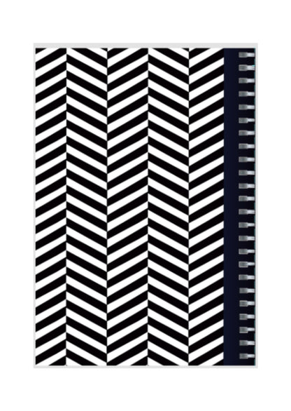 B&W - Spiral Notepad A5 Unruled Notebook 120 Pages