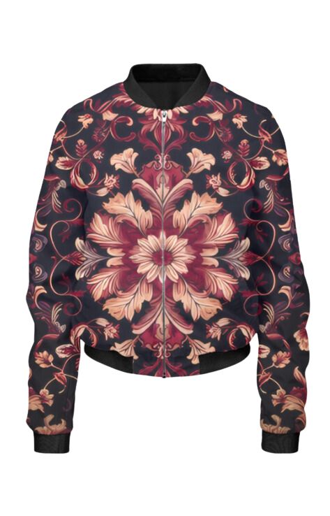 Ethnic - All Over Print Cropped Bomber Jacket For Women