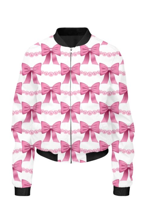 Coquette - All Over Print Cropped Bomber Jacket For Women