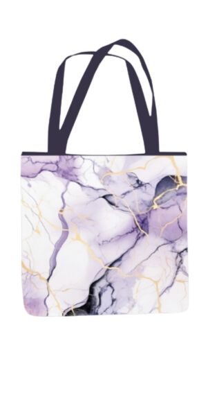 Marble - All Over Print Canvas Tote Bag With Zipper 15 x 17 inches