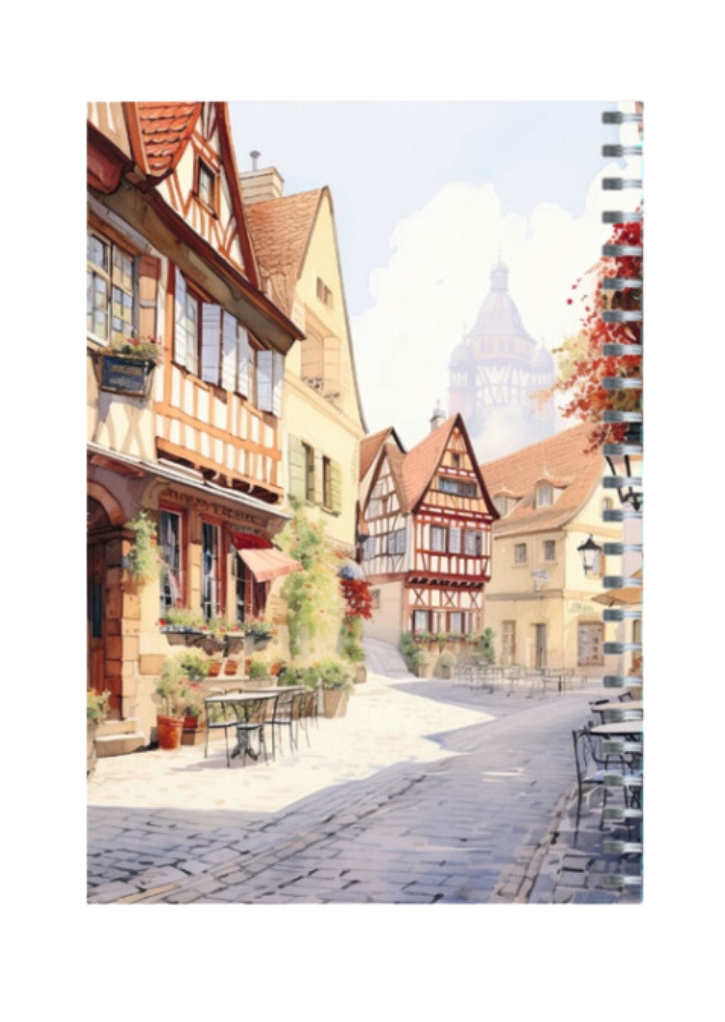 European Clip Art - Spiral Notepad A5 Unruled Notebook 120 Pages