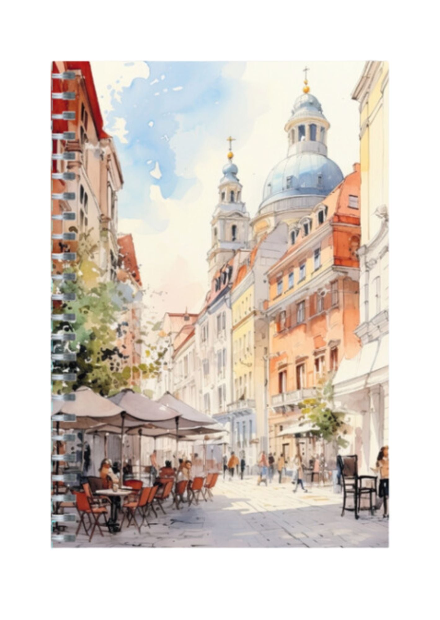 European Clip Art - Spiral Notepad A5 Unruled Notebook 120 Pages