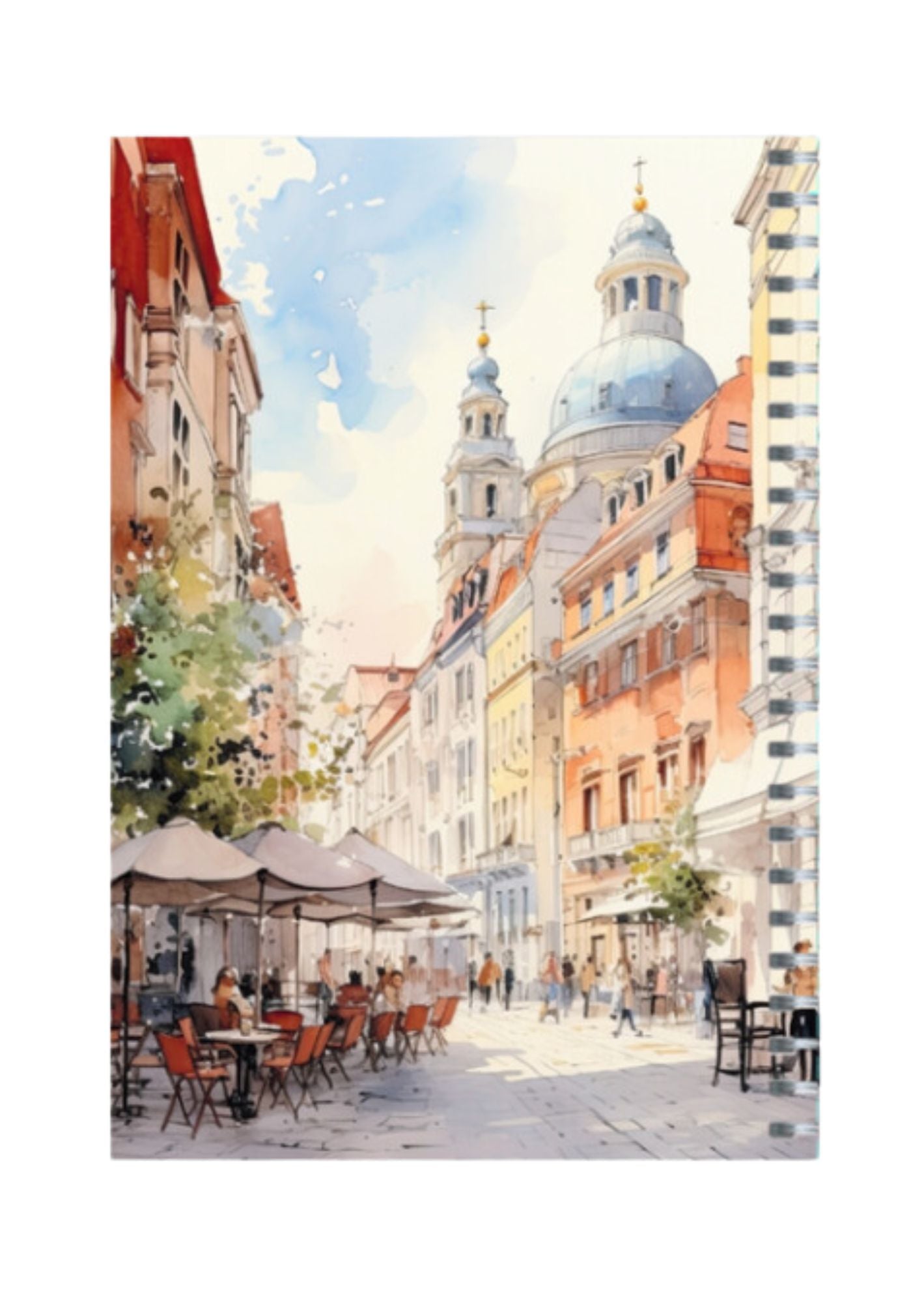 European Clip Art - Spiral Notepad A5 Unruled Notebook 120 Pages