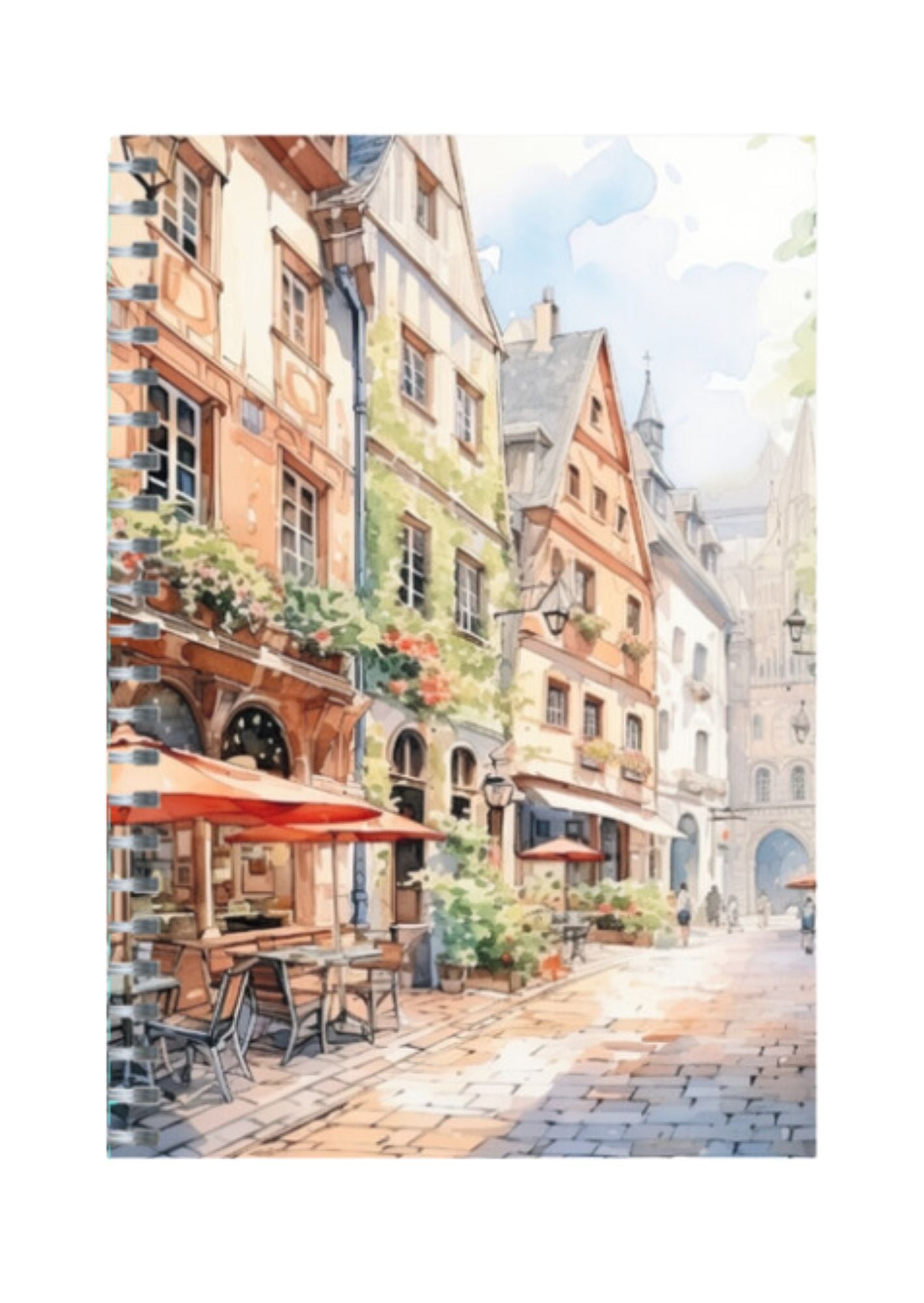 European Clip Art - Spiral Notepad A5 Unruled Notebook 120 Pages