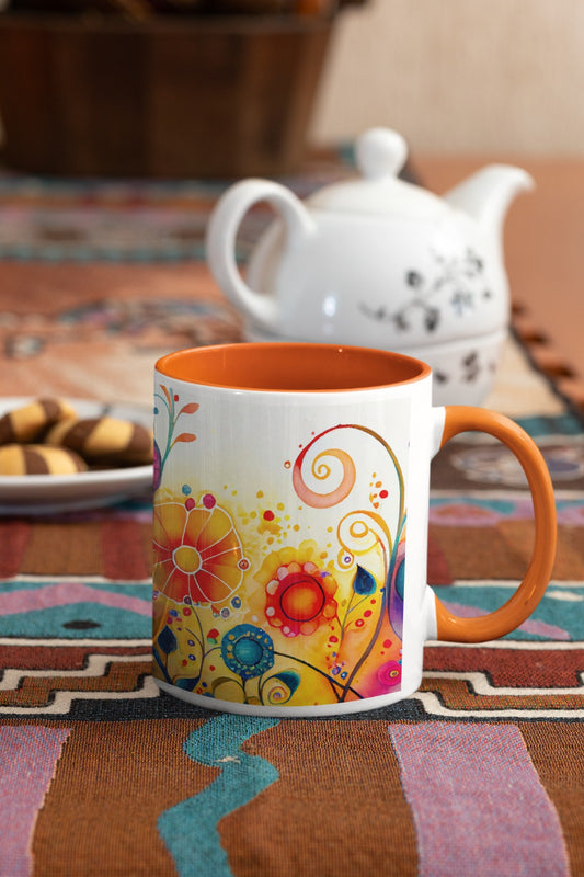 Watercolor Flower  - Ceramic Coffee Mug 11 ounce(330ml)