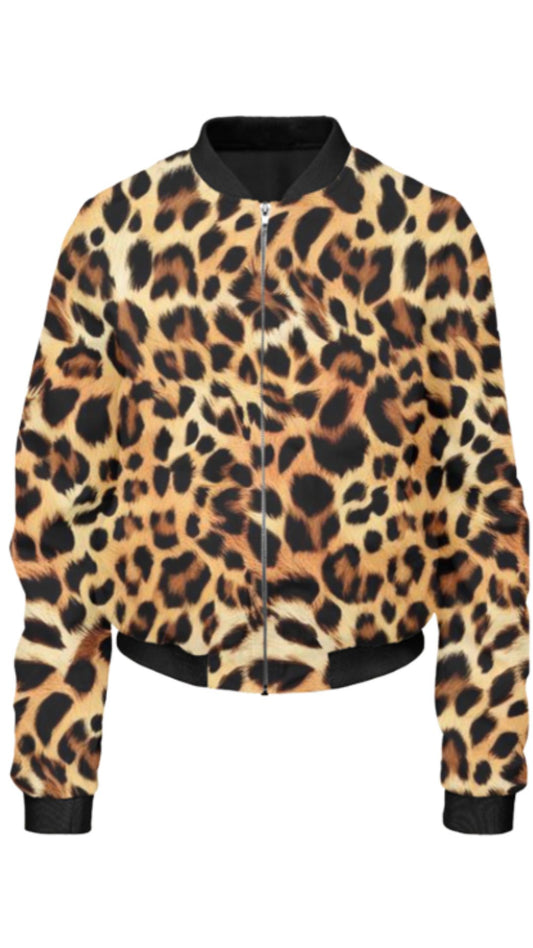 Spotted Mirage - All Over Print Cropped Bomber Jacket For Women