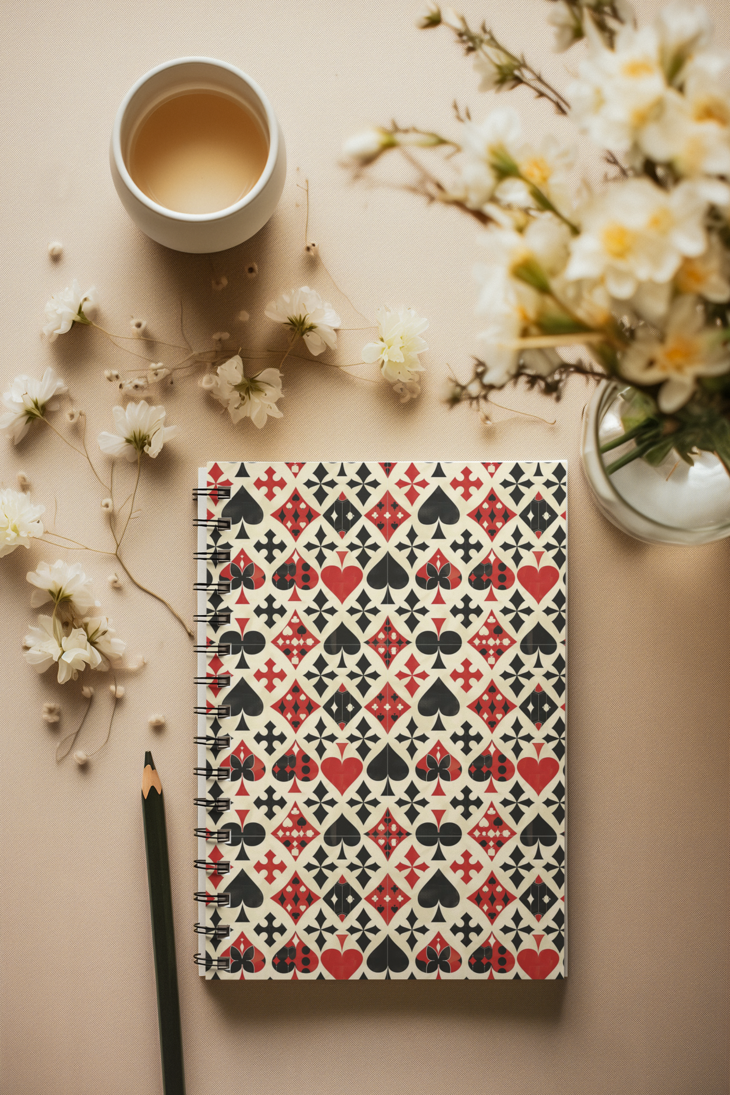 Designer Deck - Spiral Notepad A5 Unruled Notebook 120 Pages