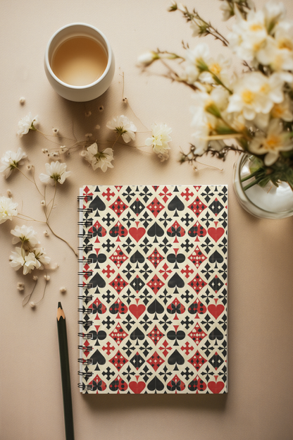 Designer Deck - Spiral Notepad A5 Unruled Notebook 120 Pages