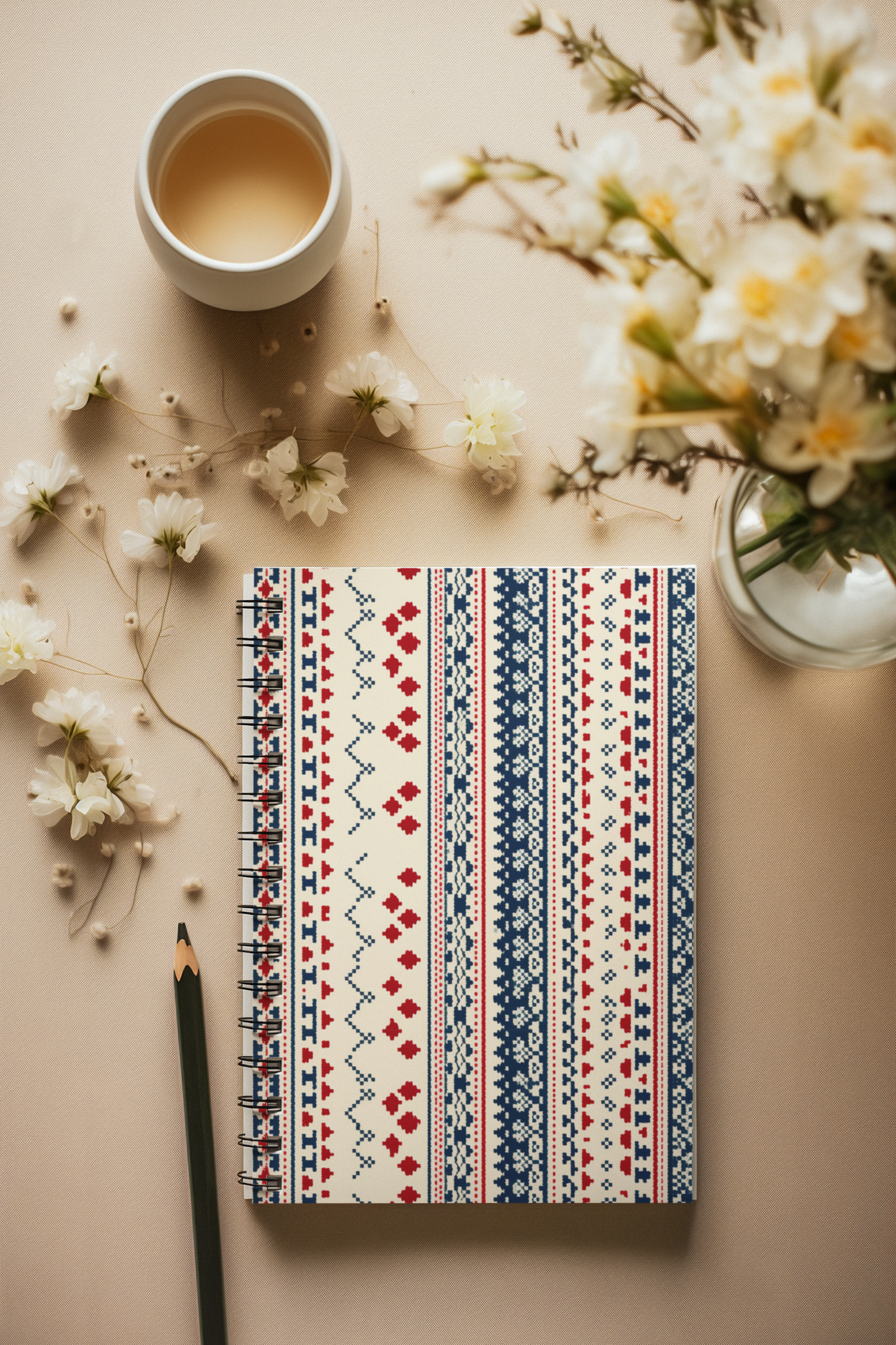 Knit - Spiral Notepad A5 Unruled Notebook 120 Pages