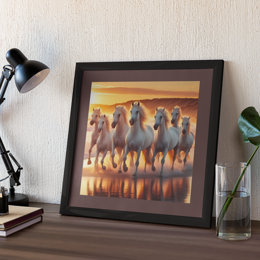 Seven Horses - Wall Art Hanging For Home Decor ( 14 x 14 inches)