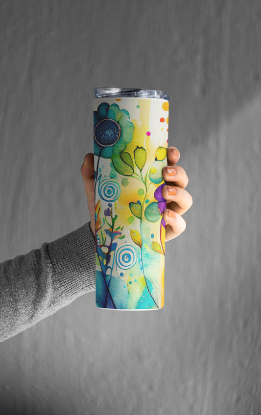Watercolor Flower - Stainless Steel Tumbler Water Bottle 20 OZ(590ml) Coffee Tumbler