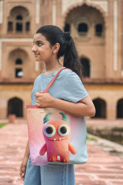 Monster - All Over Print Canvas Tote Bag With Zipper 15 x 17 inches