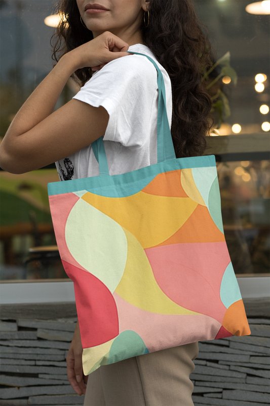 Abstract - All Over Print Canvas Tote Bag With Zipper 15 x 17 inches