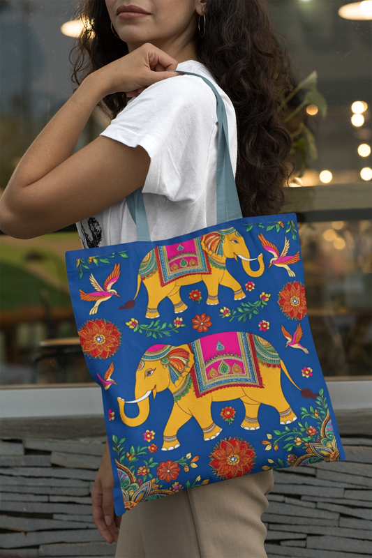 Royal Tusks- All Over Print Canvas Tote Bag With Zipper 15 x 17 inches