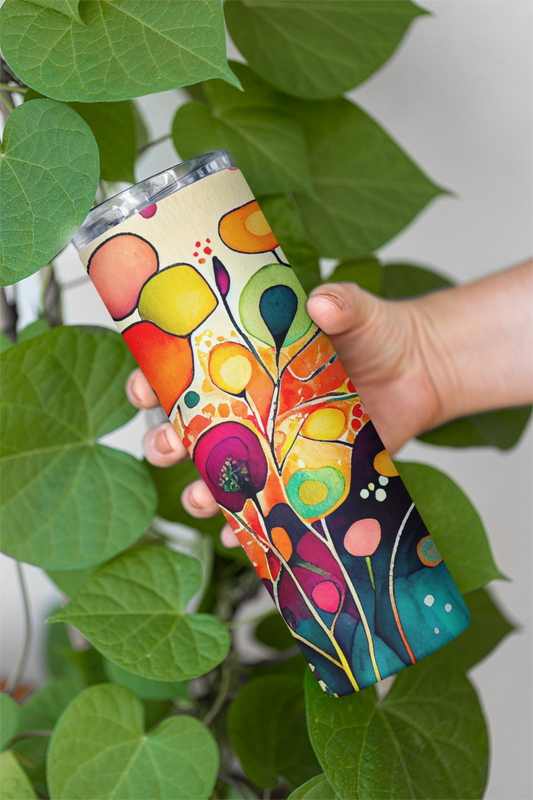 Watercolor Flower - Stainless Steel Tumbler Water Bottle 20 OZ(590ml) Coffee Tumbler