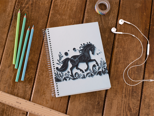 Horse - Spiral Notepad A5 Unruled Notebook 120 Pages