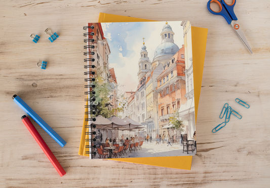 European Clip Art - Spiral Notepad A5 Unruled Notebook 120 Pages