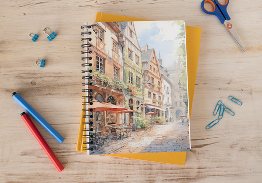 European Clip Art - Spiral Notepad A5 Unruled Notebook 120 Pages