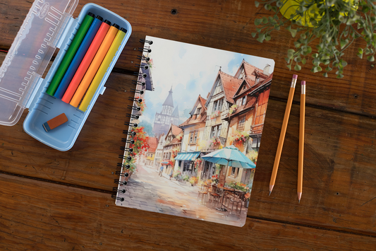 European Clip Art - Spiral Notepad A5 Unruled Notebook 120 Pages