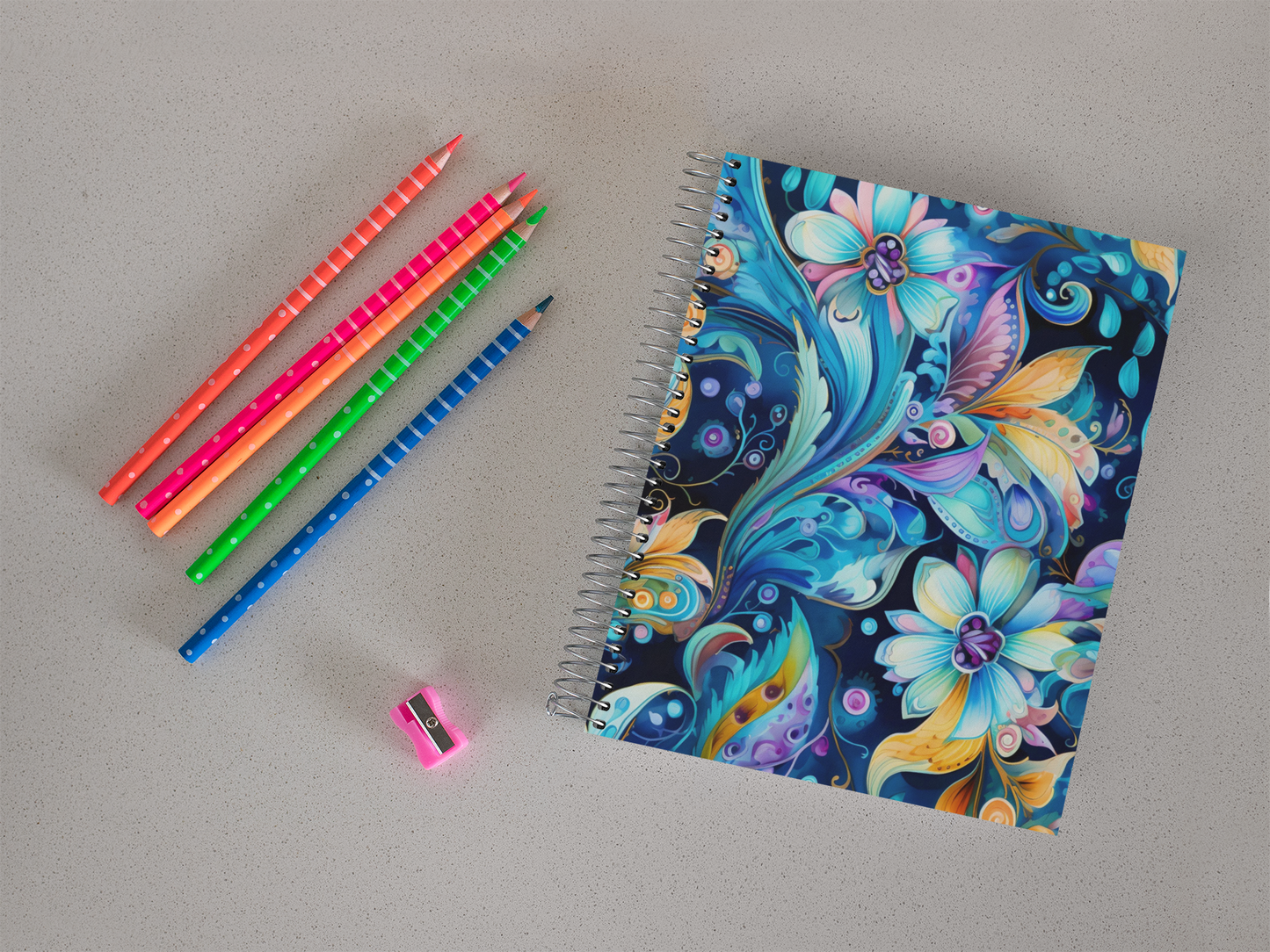 Paisley - Spiral Notepad A5 Unruled Notebook 120 Pages