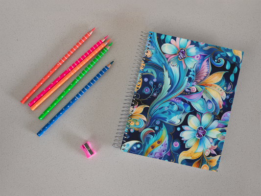 Paisley - Spiral Notepad A5 Unruled Notebook 120 Pages