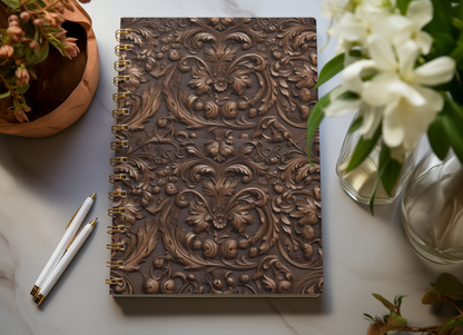 Wooden - Spiral Notepad A5 Unruled Notebook 120 Pages