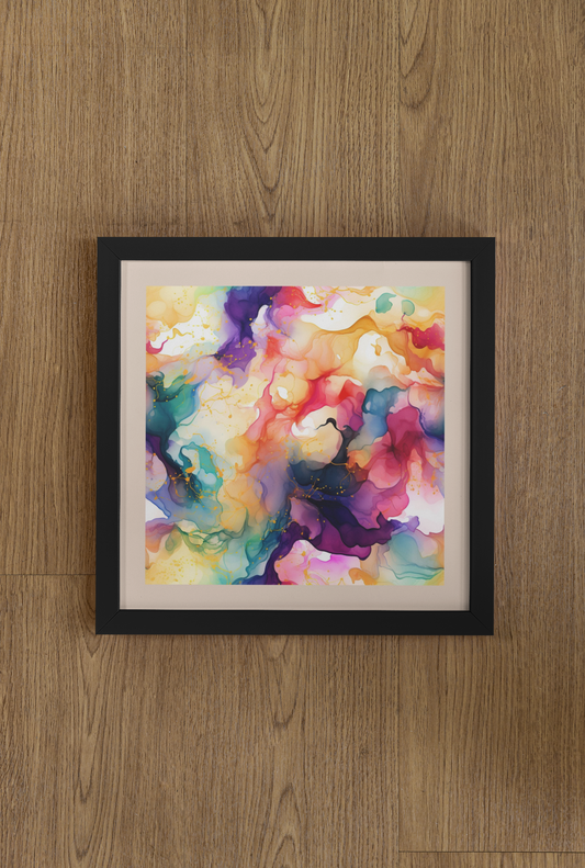 Fluid Art - Wall Art Hanging For Home Decor ( 14 x 14 inches )