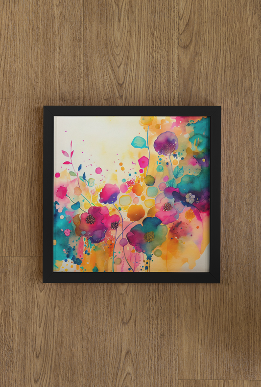 Watercolor Flower - Wall Art Hanging For Home Decor ( 14 x 14 inches)