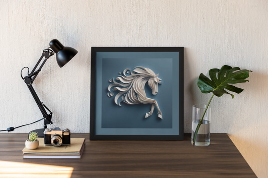 Quilled Horse - Wall Art Hanging For Home Decor ( 14 x 14 inches)