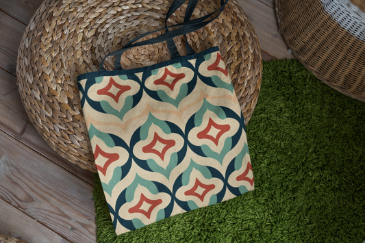 Moroccan - All Over Print Canvas Tote Bag With Zipper 15 x 17 inches