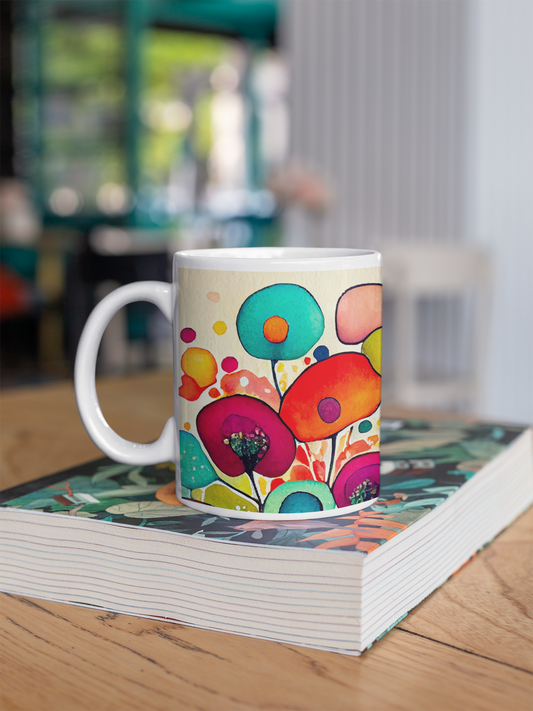 Watercolor Flower  - Ceramic Coffee Mug 11 ounce(330ml)