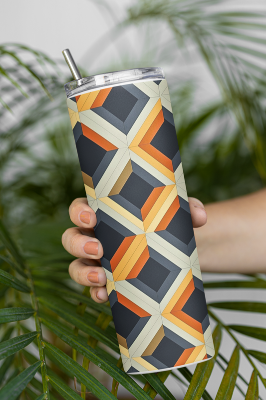 Geometric - Stainless Steel Tumbler Water Bottle 20 OZ(590ml) Coffee Tumbler