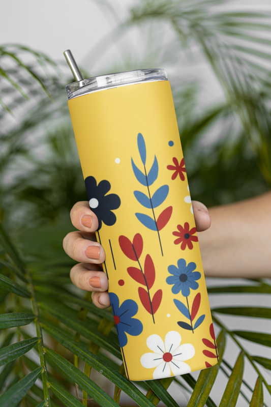 Flower - Stainless Steel Tumbler Water Bottle 20 OZ(590ml) Coffee Tumbler