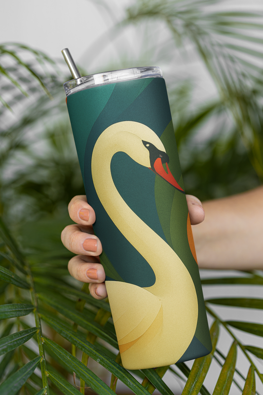 Elegant Swan - Stainless Steel Tumbler Water Bottle 20 OZ(590ml) Coffee Tumbler