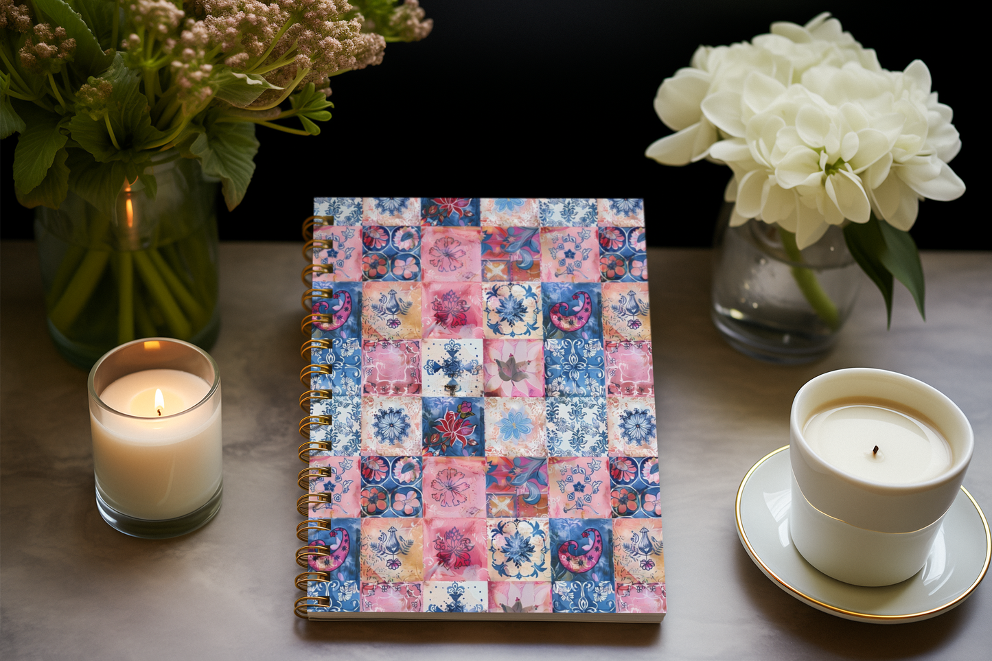 Cross Stich - Spiral Notepad A5 Unruled Notebook 120 Pages