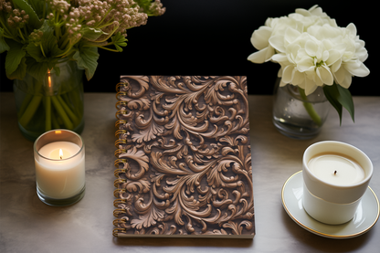 Wooden - Spiral Notepad A5 Unruled Notebook 120 Pages