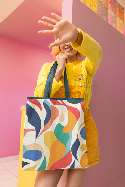 Abstract - All Over Print Canvas Tote Bag With Zipper 15 x 17 inches