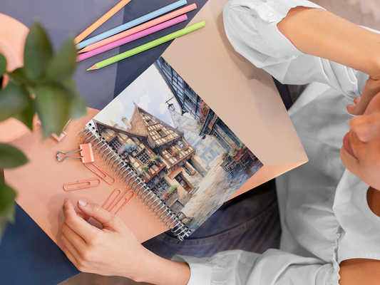 European Clip Art - Spiral Notepad A5 Unruled Notebook 120 Pages