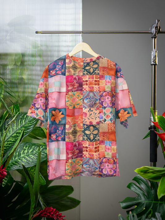 Cross Stich - All Over Print Oversized Tshirt For Men And Women Designer Unisex Tshirt