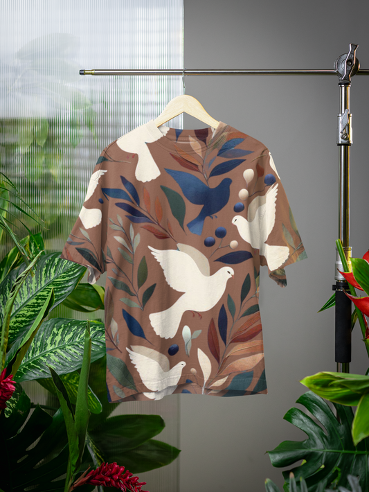 Dove - All Over Print Oversized Tshirt For Men And Women Designer Unisex Tshirt