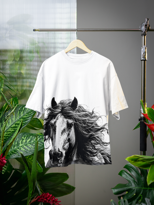 Black Stallion - All Over Print Oversized Tshirt For Men And Women Designer Unisex Tshirt