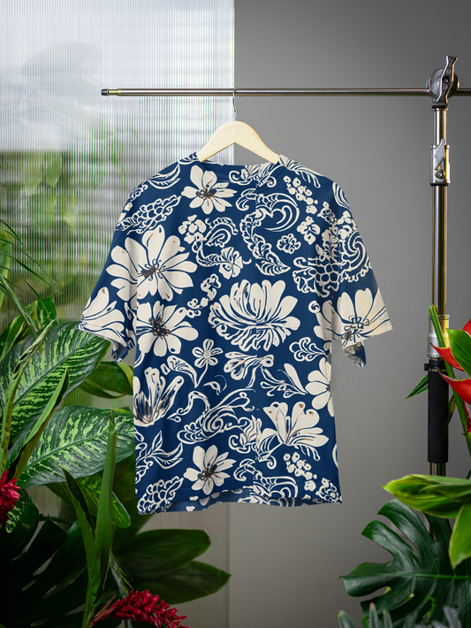 Monochrome Petals - All Over Print Oversized Tshirt For Men And Women Designer Unisex Tshirt